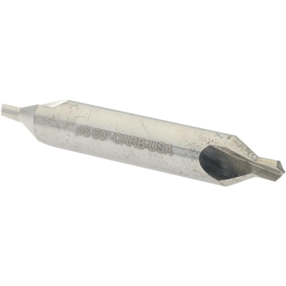 Combo Drill & Countersink: #5, 7/16″ Body Dia, Solid Carbide 3/16″ Point Dia, 3/16″ Point Length, 3″ OAL, Right Hand Cut