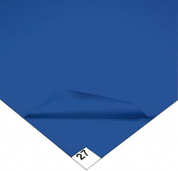 Wearwell - 5' Long x 3' Wide x 1/8" Thick, Dry Environment, Smooth Pattern Clean Room Matting - Tacky Sheets, Blue, 30 Layers per Mat, Series 095 - Exact Industrial Supply