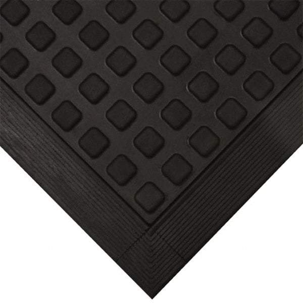 Wearwell - 5' Long x 2' Wide x 5/8" Thick, Anti-Fatigue Modular Matting Ramp Edge - Female, 1 Interlocking Side, Black, For Dry Areas, Series 502 - Exact Industrial Supply