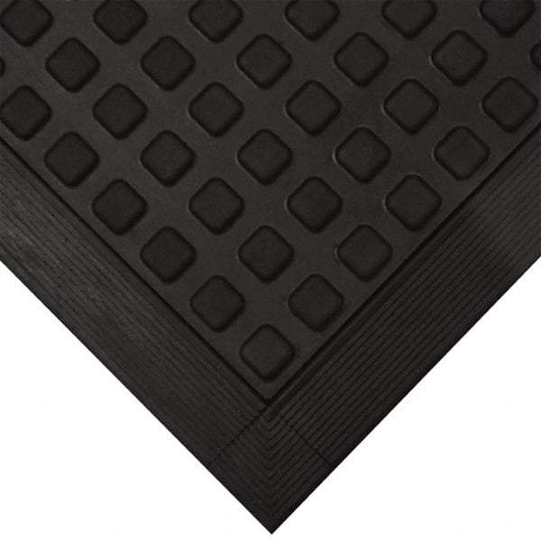 Wearwell - 5' Long x 3' Wide x 5/8" Thick, Anti-Fatigue Modular Matting Ramp Edge - Female, 1 Interlocking Side, Black, For Dry Areas, Series 502 - Exact Industrial Supply