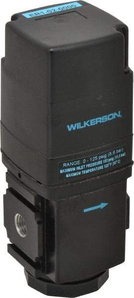 Wilkerson - 1/4 NPT Port, 165 CFM, Aluminum Electronic Regulator - 0 to 125 psi Range, 150 Max psi Supply Pressure, 2.35" Wide x 6.31" High - Exact Industrial Supply