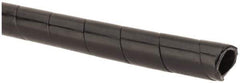 Made in USA - 0.271" ID, Black MDPE Wire & Hose Harness Cable Sleeve - 100' Coil Length, Medium Density, 5/16 to 3" Bundle Diam, 3/8" Hose Capacity, 55 Shore D - Exact Industrial Supply