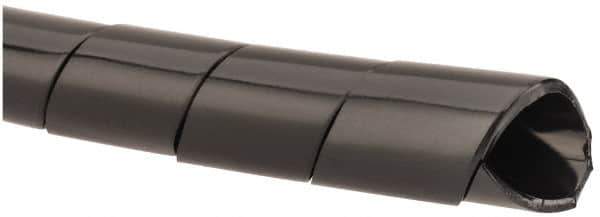 Made in USA - 0.396" ID, Black MDPE Wire & Hose Harness Cable Sleeve - 100' Coil Length, Medium Density, 3/8 to 4" Bundle Diam, 1/2" Hose Capacity, 55 Shore D - Exact Industrial Supply