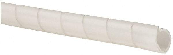Made in USA - 0.396" ID, Natural (Color) HDPE Wire & Hose Harness Cable Sleeve - 100' Coil Length, High Density, 3/8 to 4" Bundle Diam, 1/2" Hose Capacity, 65 Shore D - Exact Industrial Supply