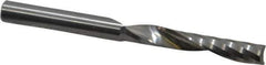 Onsrud - 1/4" Cutting Diam x 1-1/2" Length of Cut, 1 Flute, Upcut Spiral Router Bit - Uncoated, Right Hand Cut, Solid Carbide, 3" OAL x 1/4" Shank Diam, Single Edge, 21° Helix Angle - Exact Industrial Supply