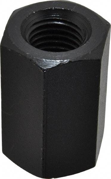 Gibraltar - 7/8-9 UNC, 2-1/4" OAL Steel Standard Coupling Nut - Black Oxide Coated, 1-7/16" Width Across Flats - Exact Industrial Supply