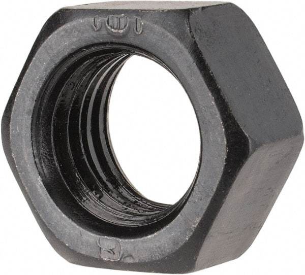 Gibraltar - 7/8-9 UNC Steel Right Hand Heavy Hex Nut - 1-5/16" Across Flats, 3/4" High, Black Oxide Finish - Exact Industrial Supply