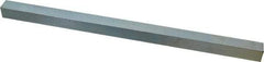 Made in USA - 12" Long x 5/8" High x 5/8" Wide, Zinc-Plated Undersized Key Stock - C1018 Steel - Exact Industrial Supply