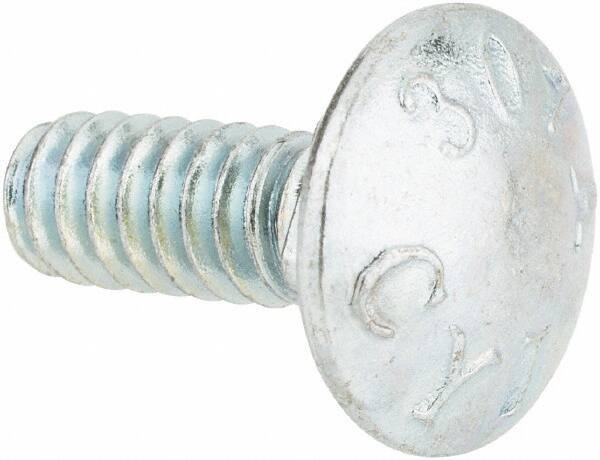 Value Collection - #10-24 UNC 1/2" Length Under Head, Standard Square Neck, Carriage Bolt - Grade 2 Steel, Zinc-Plated Finish - Exact Industrial Supply