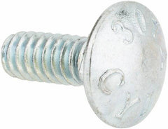 Value Collection - #10-24 UNC 1/2" Length Under Head, Standard Square Neck, Carriage Bolt - Grade 2 Steel, Zinc-Plated Finish - Exact Industrial Supply