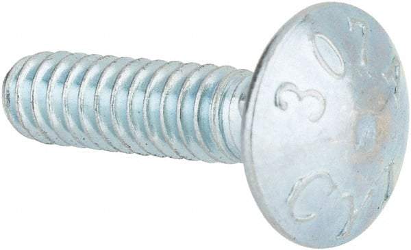 Value Collection - #10-24 UNC 3/4" Length Under Head, Standard Square Neck, Carriage Bolt - Grade 2 Steel, Zinc-Plated Finish - Exact Industrial Supply