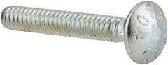 Value Collection - #10-24 UNC 1-1/4" Length Under Head, Standard Square Neck, Carriage Bolt - Grade 2 Steel, Zinc-Plated Finish - Exact Industrial Supply