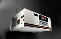 Jet - 115 Volt Ceiling Mount Air Filtration Machine - 32-1/2" Long x 26-13/64" Deep x 15" High, 1,000 CFM Air Flow - Exact Industrial Supply