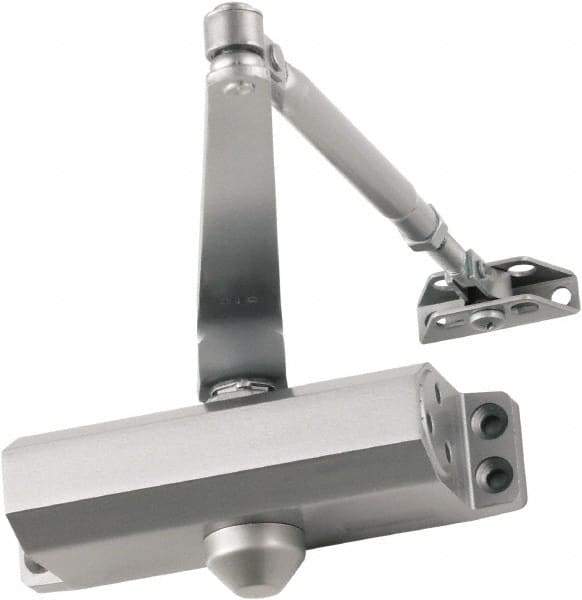 Falcon - Light-Duty ADA Complaint Door Closer Manual Damper - Aluminum Finish - Exact Industrial Supply