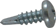 Value Collection - #10, Pan Head, Phillips Drive, 5/8" Length Under Head, #2 Point, Self Drilling Screw - Grade 1016-1024 Steel, Zinc-Plated Finish - Exact Industrial Supply