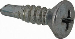 Value Collection - #10, Oval Head, Phillips Drive, 3/4" OAL, #2 Point, Self Drilling Screw - Grade 1016-1024 Steel, Zinc-Plated Finish - Exact Industrial Supply