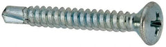 Value Collection - #10, Oval Head, Phillips Drive, 1-1/2" OAL, #2 Point, Self Drilling Screw - Grade 1016-1024 Steel, Zinc-Plated Finish - Exact Industrial Supply