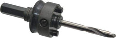 Starrett - 1-1/4 to 8-9/32" Tool Diam Compatibility, Straight Shank, Carbide-Tipped Integral Pilot Drill, Hole Cutting Tool Arbor - 1/2" Min Chuck, Hex Shank Cross Section, Threaded Shank Attachment, For SH, DH, CT & D Hole Saws - Exact Industrial Supply