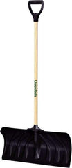 UnionTools - 24 Inch Wide Blade x 11 Inch High Blade Pusher Snow Shovel - 45 Inch Long Hardwood Handle - Exact Industrial Supply