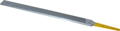 PFERD - 8" Swiss Pattern Regular Pillar File - Double Cut, 9/16" Width Diam x 7/32" Thick, With Tang - Exact Industrial Supply