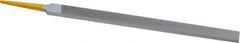 PFERD - 8" Swiss Pattern Regular Pillar File - Double Cut, 9/16" Width Diam x 7/32" Thick, With Tang - Exact Industrial Supply