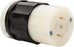 Leviton - 277/480 VAC, 20 Amp, L22-20R Configuration, Industrial Grade, Self Grounding Connector - 3 Phase, 4 Poles, 0.595 to 0.895 Inch Cord Diameter - Exact Industrial Supply