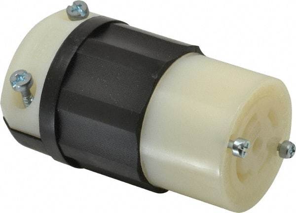 Leviton - 120/208 VAC, 30 Amp, L21-30R Configuration, Industrial Grade, Self Grounding Connector - 3 Phase, 4 Poles, 0.595 to 1.15 Inch Cord Diameter - Exact Industrial Supply