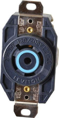 Leviton - 120/208 VAC, 20 Amp, L21-20R NEMA, Self Grounding Receptacle - 4 Poles, 5 Wire, Female End, Black - Exact Industrial Supply