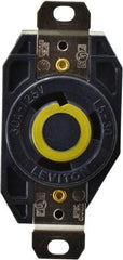 Leviton - 125 VAC, 30 Amp, L5-30R NEMA, Self Grounding Receptacle - 2 Poles, 3 Wire, Female End, Black - Exact Industrial Supply