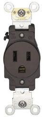 Hubbell Wiring Device-Kellems - 125/250 VAC, 30 Amp, 14-30R NEMA Configuration, Brown, Industrial Grade, Self Grounding Single Receptacle - 1 Phase, 3 Poles, 4 Wire, Flush Mount - Exact Industrial Supply