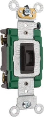 Leviton - 1 Pole, 120 to 277 VAC, 30 Amp, Industrial Grade, Toggle, Wall and Dimmer Light Switch - 1.31 Inch Wide x 4.06 Inch High - Exact Industrial Supply