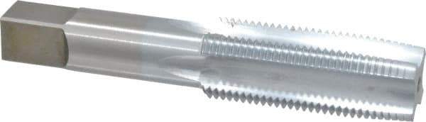 Made in USA - 1-12 UNF 3B 4 Flute Chrome Finish High Speed Steel Straight Flute Standard Hand Tap - Taper, Right Hand Thread, 5-1/8" OAL, 2-1/2" Thread Length, H4 Limit, Oversize - Exact Industrial Supply