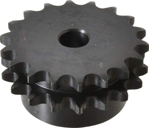 Browning - 18 Teeth, 1/2" Chain Pitch, Chain Size 40-2, Double Plain Bore Sprocket - 5/8" Bore Diam, 2.879" Pitch Diam, 3.14" Outside Diam - Exact Industrial Supply