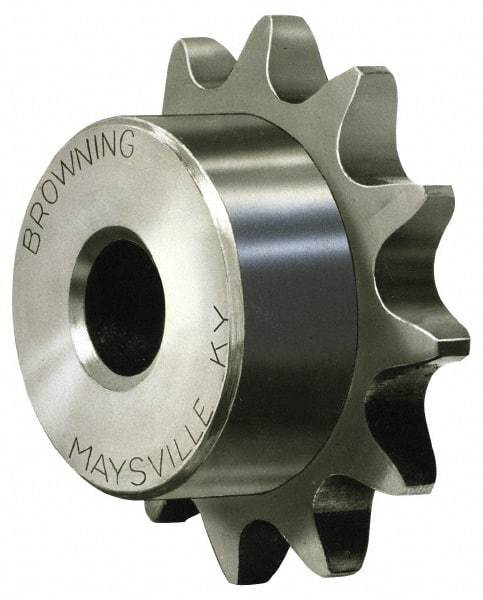 Browning - 19 Teeth, 3/4" Chain Pitch, Chain Size 60, Finished Bore Sprocket - 1-1/2" Bore Diam, 4.557" Pitch Diam, 4.95" Outside Diam - Exact Industrial Supply