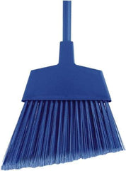 O-Cedar - 12" Wide, Blue Polypropylene Bristles, 48" Metal Handle, Angled Broom - Flagged - Exact Industrial Supply