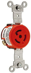 Leviton - 125 VAC, 15 Amp, 5-15R NEMA, Self Grounding Receptacle - 2 Poles, 3 Wire, Female End, Orange - Exact Industrial Supply