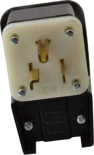 Leviton - 125 VAC, 30 Amp, 5-30P NEMA, Angled, Self Grounding, Industrial Grade Plug - 2 Pole, 3 Wire, 1 Phase, Nylon, Black - Exact Industrial Supply