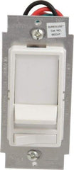 Leviton - 1 Pole, 120 VAC, 60 Hz, 600 Watt, Residential Grade, Rocker, Wall and Dimmer Light Switch - 1.73 Inch Wide x 4.13 Inch High, Incandescent - Exact Industrial Supply