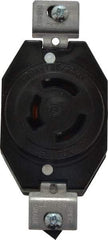 Leviton - 125/250 VAC, 20 Amp, NonNEMA, Ungrounded Receptacle - 3 Poles, 3 Wire, Female End, Black - Exact Industrial Supply