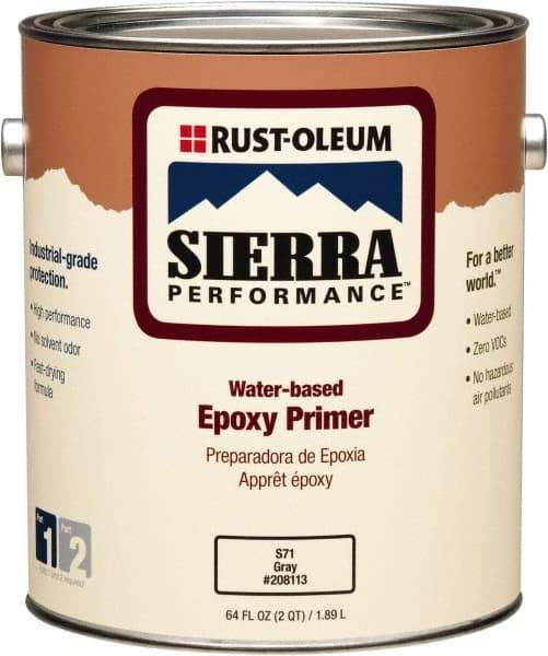 Rust-Oleum - 1 Gal Gray Water-Based Acrylic Enamel Primer - 215 to 320 Sq Ft Coverage, 3 gL Content, Quick Drying, Interior/Exterior - Exact Industrial Supply