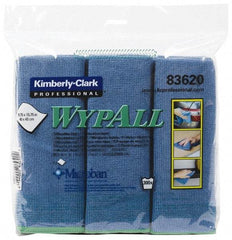 WypAll - Reusable Microfiber Wipes - Packet, 15-3/4" x 15-3/4" Sheet Size, Blue - Exact Industrial Supply