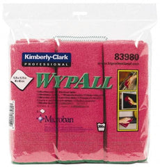 WypAll - Reusable Microfiber Wipes - Packet, 15-3/4" x 15-3/4" Sheet Size, Red - Exact Industrial Supply