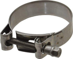 Mikalor - 2-5/8" Hose, 0.78" Wide x 0.04" Thick, T-Bolt Hose Clamp - 2.48 to 2.68" Diam, Stainless Steel - Exact Industrial Supply