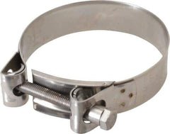 Mikalor - 3-3/4" Hose, 0.98" Wide x 0.04" Thick, T-Bolt Hose Clamp - 3.58 to 3.82" Diam, Stainless Steel - Exact Industrial Supply