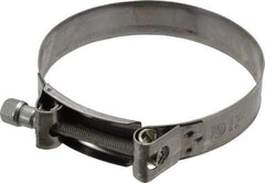 Mikalor - 5" Hose, 0.98" Wide x 0.04" Thick, T-Bolt Hose Clamp - 4.76 to 5.11" Diam, Stainless Steel Band, Housing & Zinc Plated Screw - Exact Industrial Supply
