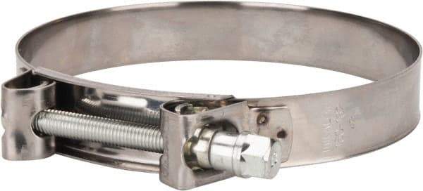 Mikalor - 6" Hose, 1.1" Wide x 0.051" Thick, T-Bolt Hose Clamp - 5.91 to 6.38" Diam, Stainless Steel Band, Housing & Zinc Plated Screw - Exact Industrial Supply