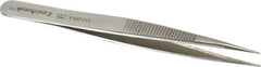 Aven - 4-3/4" OAL OOD-SA Precision Tweezers - Stainless Steel, OOD-SA Pattern - Exact Industrial Supply