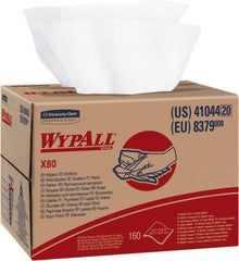 WypAll - X80 Dry Shop Towel/Industrial Wipes - Brag Box/Double Top Box, 16-3/4" x 12-1/2" Sheet Size, White - Exact Industrial Supply