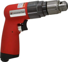 Universal Tool - 1/4" Keyed Chuck - Pistol Grip Handle, 6,000 RPM, 4.6 CFM, 0.9 hp, 90 psi - Exact Industrial Supply