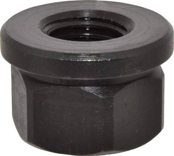 Gibraltar - 7/8-9, 1-3/4" Flange Diam, 1-1/8" High, 1-7/16" Across Flats, Flange Nut - Grade 12L14 Steel, Black Oxide Finish, 1/4" Flange Height, TCMAI - Exact Industrial Supply